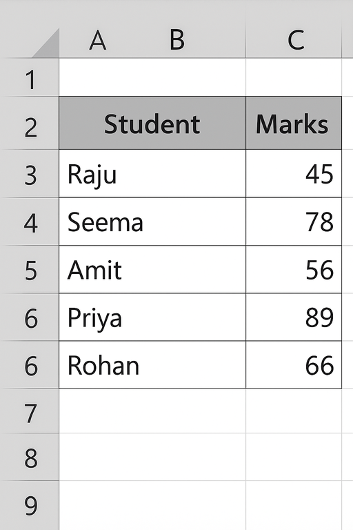 Excel demo sample data